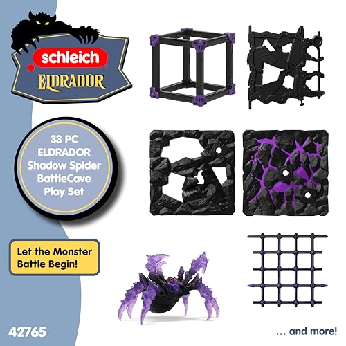 Image of Schleich Eldrador - 33Pc Battlecave Shadow Spider Playset - Kids 7+ | 42765