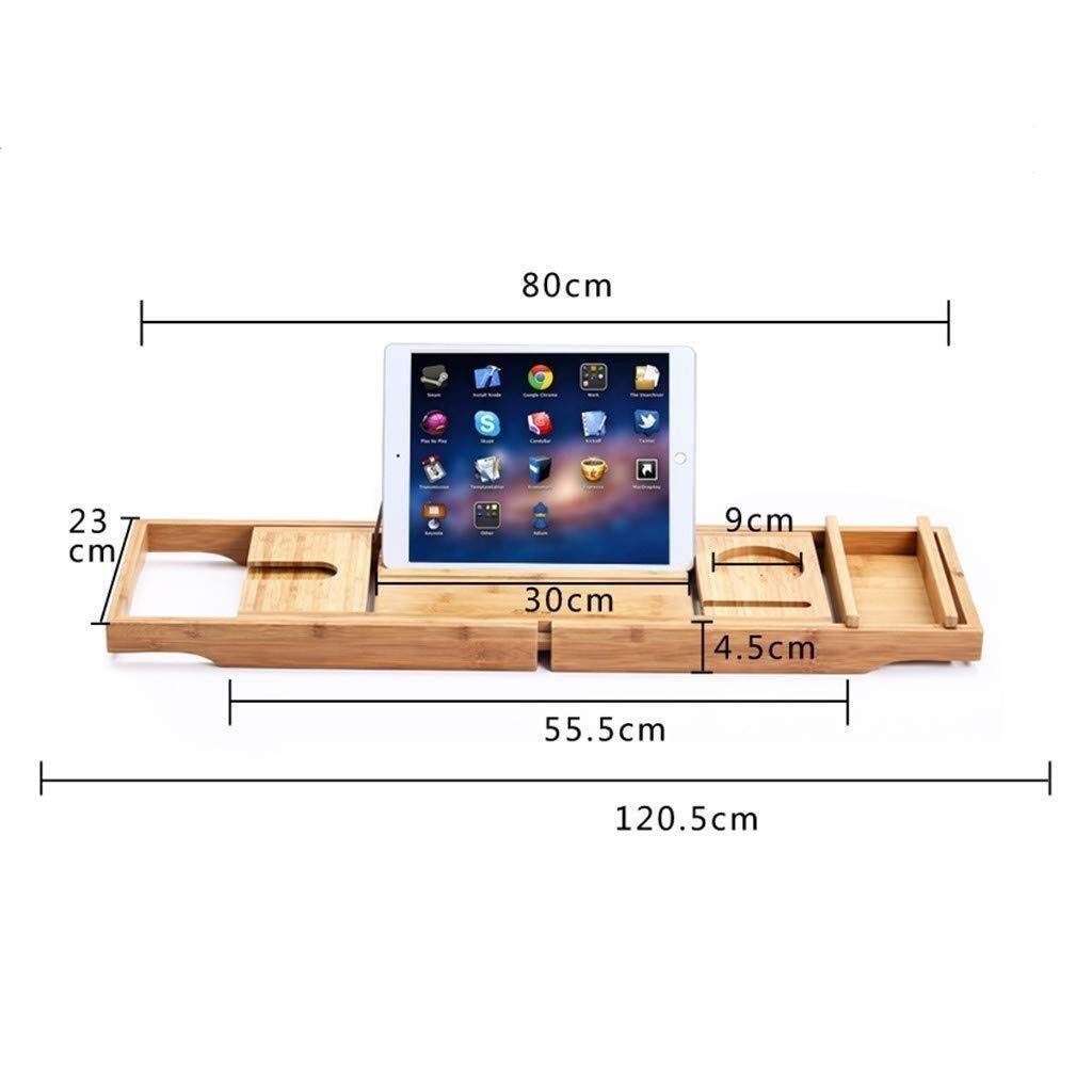 Bandeja de baño Estante de bañera Estante de baño telescópico Estante Multifuncional de baño con Soporte para Tableta Bandeja para teléfono Celular y Soporte para Copa de Vino