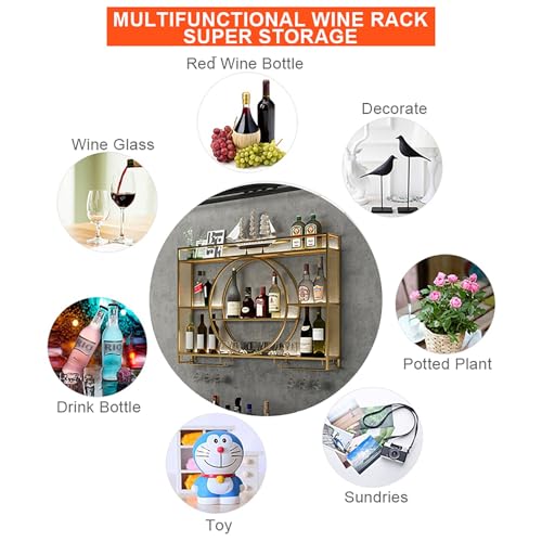Soporte para botellas de vino con luces LED y montaje en pared miniatura 7