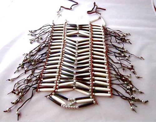 Hand Crafted Authentic Buffalo Hair Pipe Full Chest Plate Bone Breast Plate Native American2
