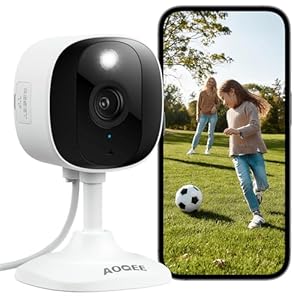 2K Security Camera Outdoor-2.4Ghz WiFi Indoor Camera with Phone App for Baby/Pet/Dog Monitoring, Color Night Vision with Motion Alert, 24/7 SD Recordings, Works with Alexa/Google Home, C1-White