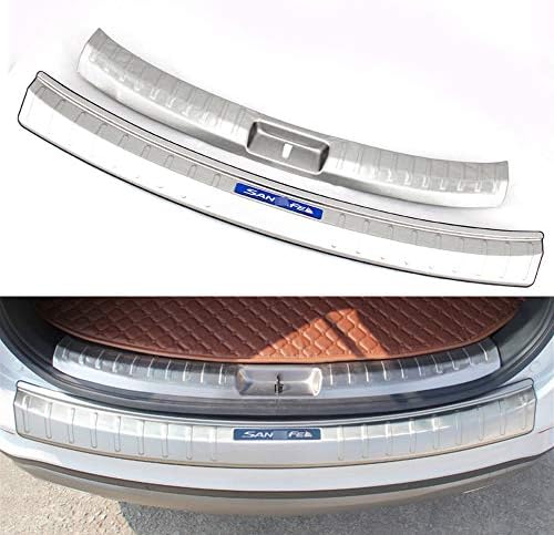 Chebay Fits for Santa Fe Sport 2017 2018 Rear Door Bumper Plate Cover Bar Sill Trim Protector