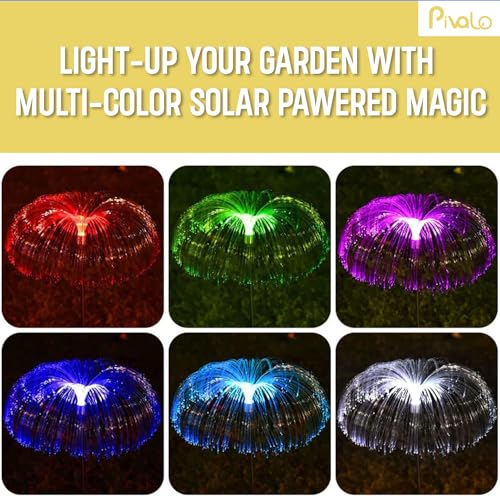 Image of Pivalo Solar Jellyfish Light Fountain Outdoor Lamp Rechargeable Water-Resistant Sun-Powered LED for Home Garden Decoration Balcony Backyards Pathways (Multicolor, Set of 4)