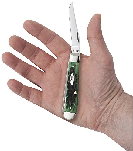 Image of Case WR XX Pocket Knife Pocket Worn Bermuda Green Bone Mini Trapper Item #9772 - (6207 SS) - Length Closed: 3 1 /2 Inches