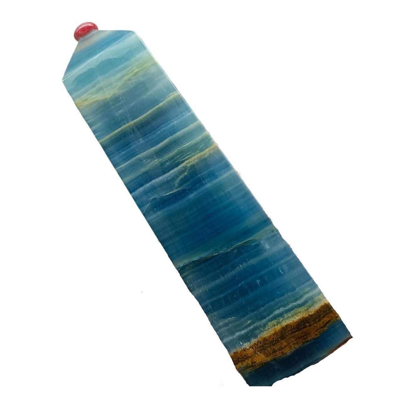 AARTERZZA 1pcs 510-600g Blue Quartz Crystal Pillar