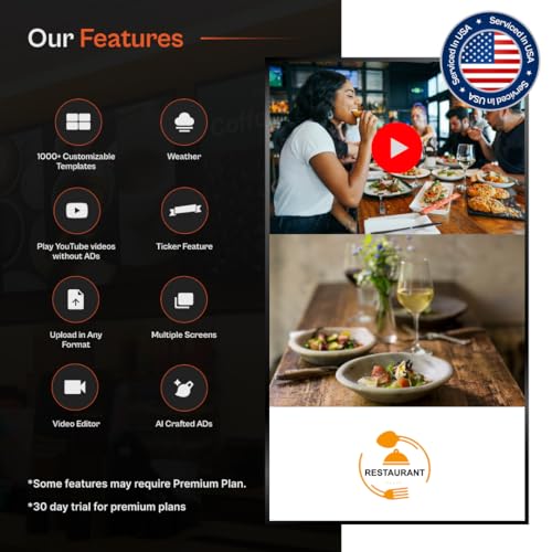 Image of Digital Signage Player - Signage For Business & Electronic Menu Board- Auto-Post Content On Digital Display Board, Cloud Controlled 4K Media Player + Upgrade for AI Designer & Template Library