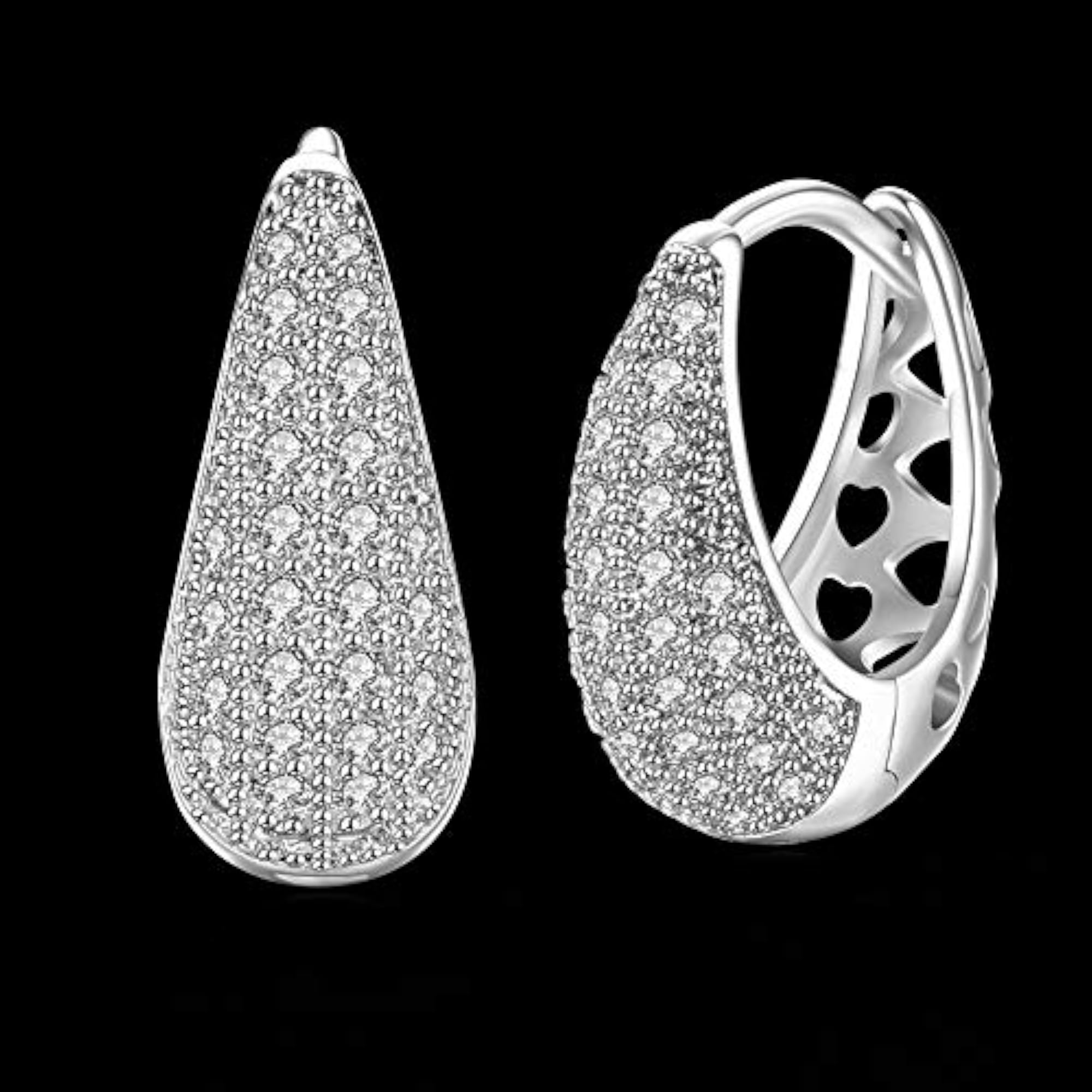 Classic Plated Hoop Earrings with Crystals From Swarovski