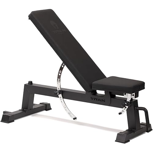 Titan Fitness Performance Series Adjustable Bench, Supports 650 LB Incline, Versatile Utility Bench for Home Gym Weightlifting,Strength Training, Flat, Incline, Upright Positions