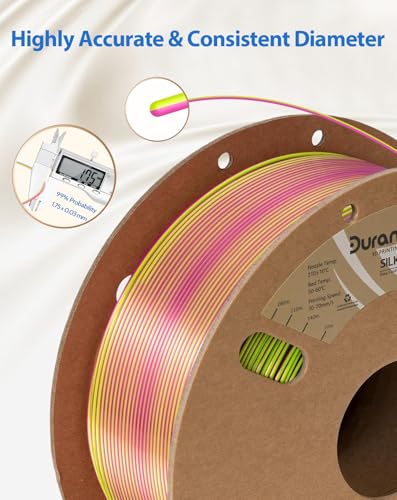Image of DURAMIC 3D PLA Filament 1.75mm 1kg Spool, Jam-Free High Stifness 3D Printing Filament with Cardboard Spool, No-Tangling No-Clogging Dimensional Accuracy 99% + /- 0.03 mm Silk Magenta Neon Green 1 Pack