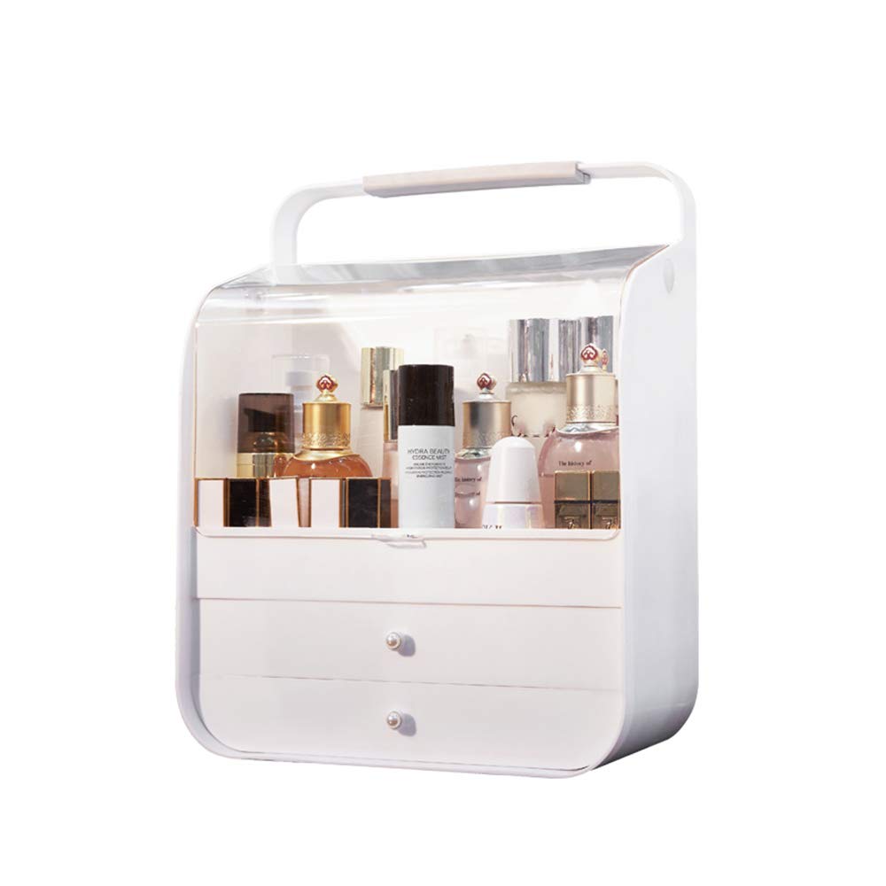Caja Organizador Maquillaje, Joyería Y El Soporte De Exhibición Cosmético, Componen La Caja De Almacenaje, Amigos Saludable, White