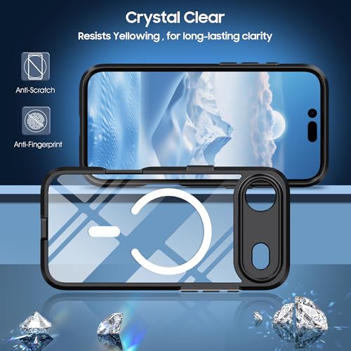 Magnetic Case for iPhone 17 Air, MagSafe Compatible, Clear Back Panel Never Yellowing, Camera Shield, Strong Magnets, Aesthetic Shockproof Soft Silicone Edge Wireless Charging Phone Case Cover by SCQRICY - Image 2