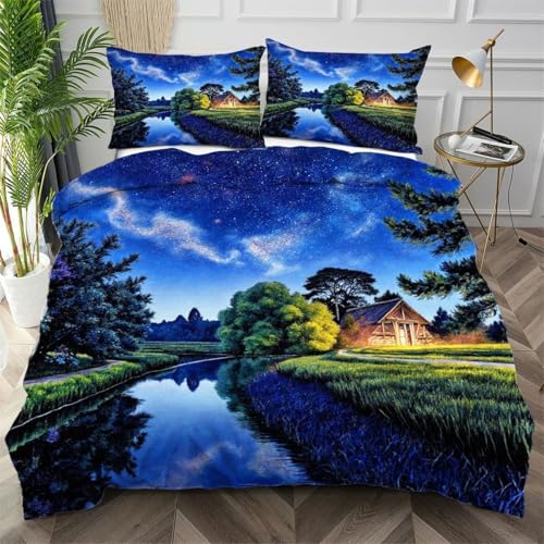 Dozrmey Funda Nórdica Cama 105 Plantas Verdes, Juego de Ropa de Cama 150x200 con Cremallera para Decoración, Transpirable Juego de Cama de Microfibra con 2 Fundas de Almohada 50x75,AQ3159