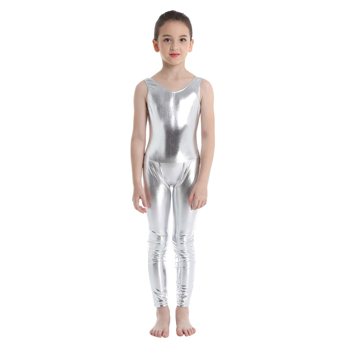 dPois Mono de Danza Niña Maillot Ballet Gimnasia sin Mangas Body Pantalon Larga Leotardo Completo de Baile Fiesta Trajes de Ballet Deporte Sueva Jumpsuit Unitard