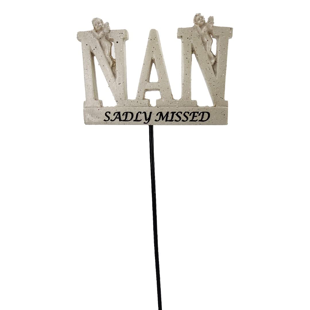 Sadly Missed NAN Angel Memorial Tribute Stick Graveside Plaque