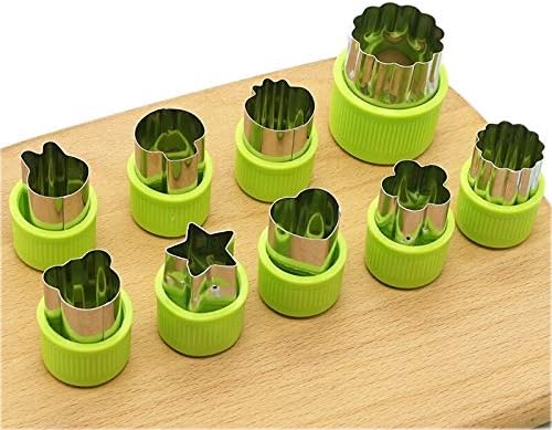 Stainless Steel Cookie Dough Cutters - 9-Piece Set for Baking, Cooking & Fun Food Shapes - Safe Detachable Protector, Ideal for Kids & Parties