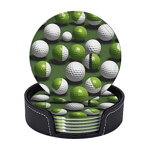 Dessous de verre de golf en polyuréthane imprimé haute définition set de 6 - 6