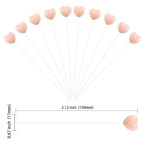 Miniatura 9 de Gyufise Paquete de 24 adornos para magdalenas del día de San Valentín, con purpurina rosa, doble capa, 3D, corazones de amor, cupcakes, tema del día