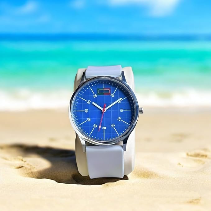 Image of AMERICANVIBER, Minimalist Men's Analog Quartz Watch with Water-Resistant Black Dial and Comfortable Silicone Strap for Mens