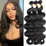 GIVEAMBW Human Hair Bundles 18 20 22 Inch Body Wave Bundles Human Hair 100% Unprocessed 12A Brazilian Virgin Hair Weave 3 Bundles Human Hair Extensions for Black Woman