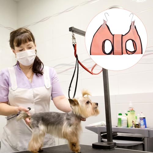 HoaaiGo Haustierpflege-Hängematte für Katzen Hunde, Atmungsaktive Hundepflege Schlinge, Hundepflege Geschirr, Hundepflege-Rückhaltetasche für Haustierpflege Waschen Nagelschneiden (XS, Rosa)