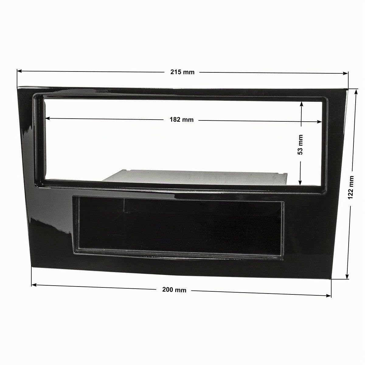 tomzz Audio 2439-059 Set di pannelli radio compatibili con Opel Corsa D Astra H Zafira B Pianoforte laccato nero con adattatore Quadlock ISO Adattatore antenna Fakra alimentazione fantasma DIN ISO ...