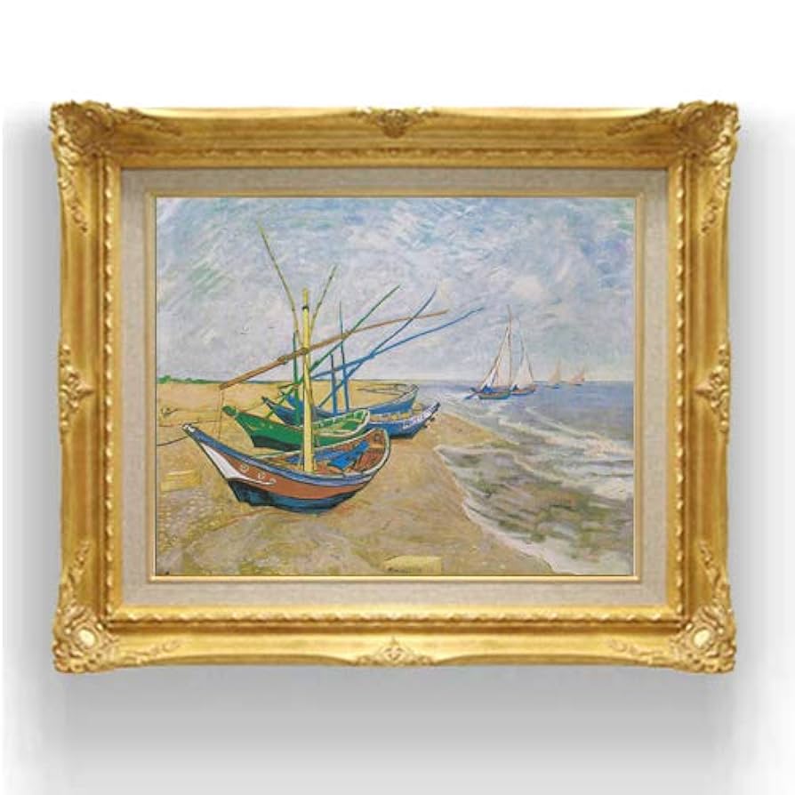 Amazon.co.jp: ゴッホ サント＝マリーの浜辺の釣り船 F6 油絵