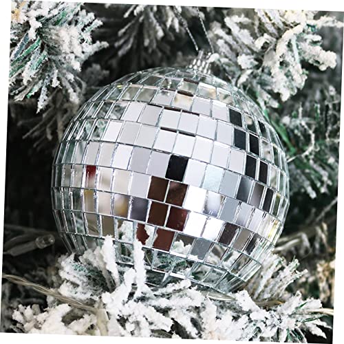 6 piezas de bolas ornamentales colgantes para decoración en bodas, fiestas y hogar, esferas decorativas plateadas reflectantes para centros de mesa elegantes miniatura 7
