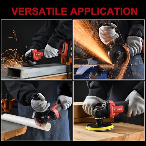 Image of AOBEN 21V Cordless Angle Grinder Tool, 4-1 /2 Inch Power Brushless Cut Off Grinder, Paddle Switch, with 2x4.0Ah Battery & Charger, Electric Handheld Grinder for Metal Cutting, Grinding, Polishing