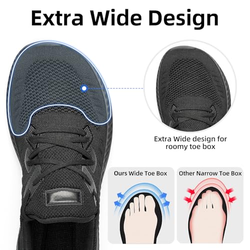 Wide Walking Shoes for Men Slip On Mens Running Shoes Tennis Shoes Lightweight Breathable Walking Sneakers Workout Gym Wide Sneakers2
