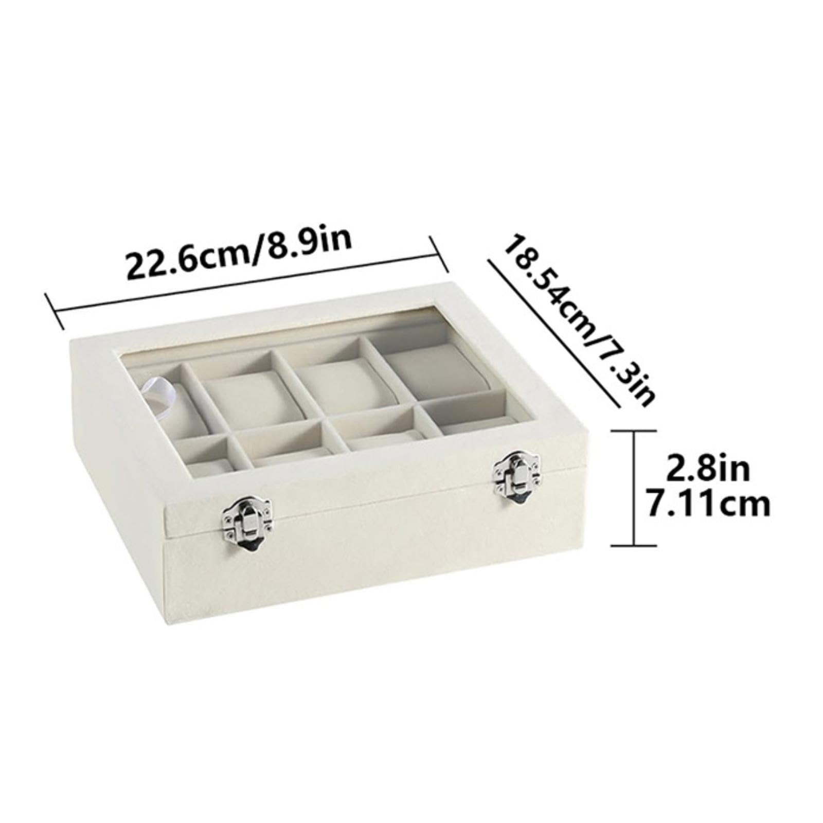 Scatola Porta Orologi/organizer per 8 Orologi Da Polso E Gioielli, con Coperchio Trasparente E Materiale in Tessuto Morbido, Ideale Come Regalo E per
