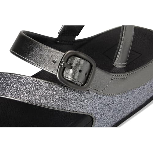 Image of FitFlop Women's Skinny II Glitterdust Pewter Z-Strap Sandals | Casual Sandals
