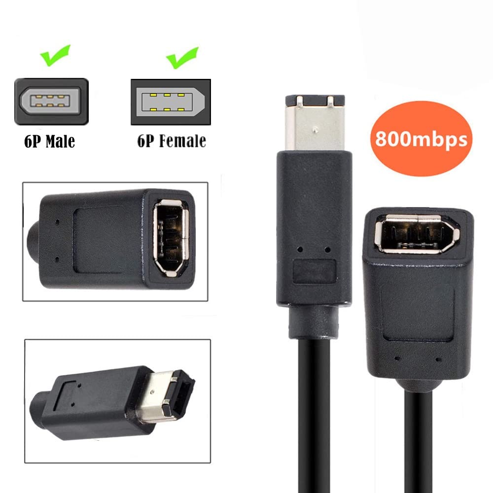xiwai Firewire 1394a 400-400 IEEE 6Pin Femmina a 6Pin Maschio Cavo di Prolunga 20cm per Laptop Data Video Capture Card