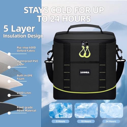 Image of Backpack Cooler Insulated Leakproof, Soft Cooler for Outdoor Camping Hiking