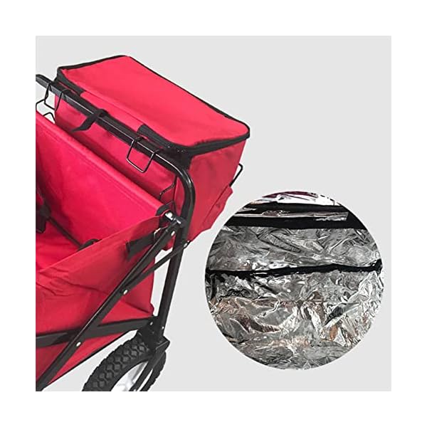 Isolierte Kühltasche mit Push-Pull-Trolley, 15 l, perfekt für Outdoor-Picknick, Camping, Grillen, Einkaufen, Golf, zusammenklappbarer Wagen mit Zubehör für Tiefkühlkost