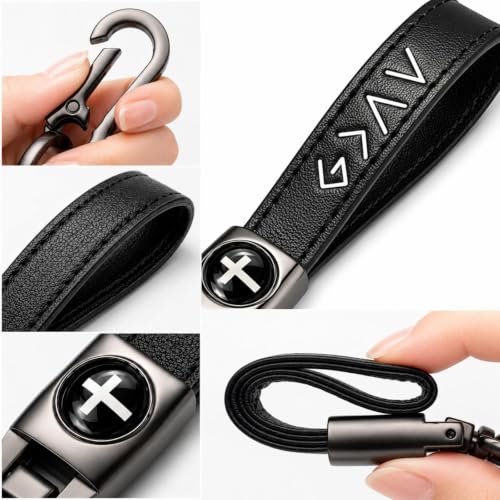 Image of Christian Cross Leather Keychain for Men - Christian Gift for Dad Husband Son