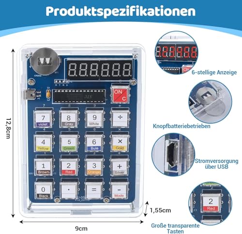 Kit de soldadura DIY de reloj digital de 6 dígitos con alarma 3
