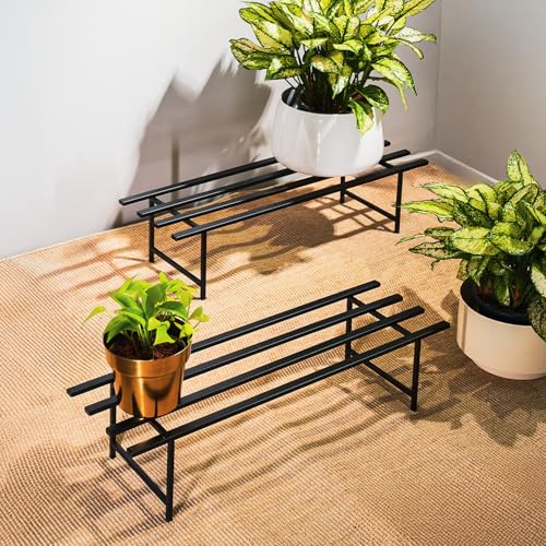 TrustBasket Elite Plant Stand (Set of 2) | 32 Inch, Black | 300 K...