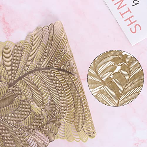 Gold Table Runner, Waterproof Hollow Table Runner, PVC Table Mats Placemat for Kitchen Dining Room Wedding Party Decor (92CM X 33CM) - Image 4