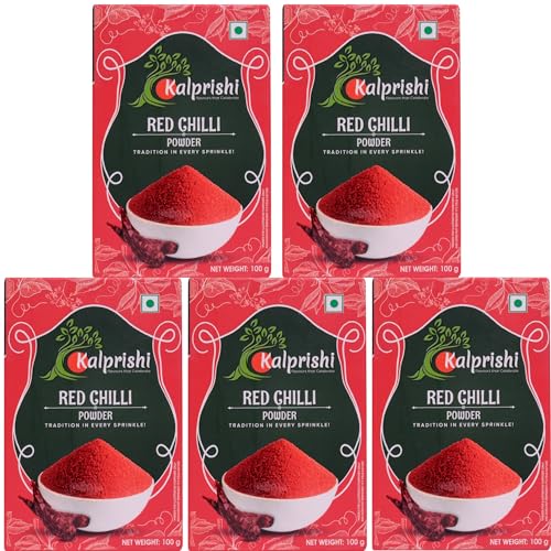 Image of Kalprishi Organic Red Chilly Powder 500 gm| Farm-Grown Natural Mirchi Powder |No Added Colours or Flavours |Red Mirchi Powder 100g x 5| Lal Mirch Powder 500gm | Ideal for Cooking, Pickles, Sauces