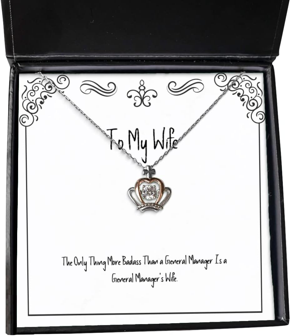 Funny Wife Crown Pendant Necklace, The Only Thing More Badass Than a General, for Wife, Present from Husband, Jewelry for Wife