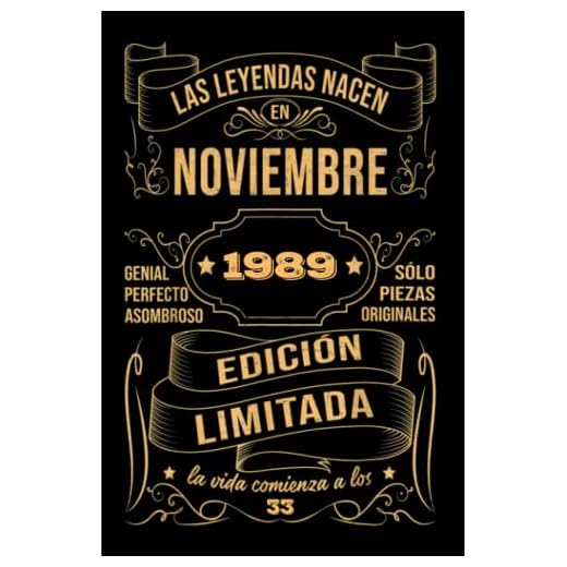 Cumpleaños Vintage Leyendas Nacen en Noviembre 1989: Regalo de 33 cumpleaños para mujeres y hombres, regalo de 33 cumpleaños para él/ella, Cuaderno Diario | regalos de noviembre