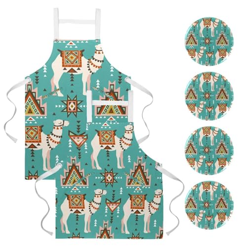Tablier de cuisine lot de 2 réglable idéal pour la pâtisserie et le nettoyage de maison