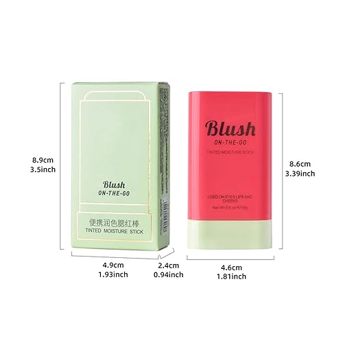 LAMUSELAND Cream Blush Stick, Multi Use Waterproof Natural Face Blush, Moisturize, Long-lasting, Pigmented & Blendable, Matte Makeup Blush Stick for Cheeks Eyes Lips (peach pink)(coral orange,1.94 Ounce (Pack of 1))