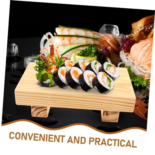 Bandeja para servir sushi de bambú estilo japonés miniatura 6