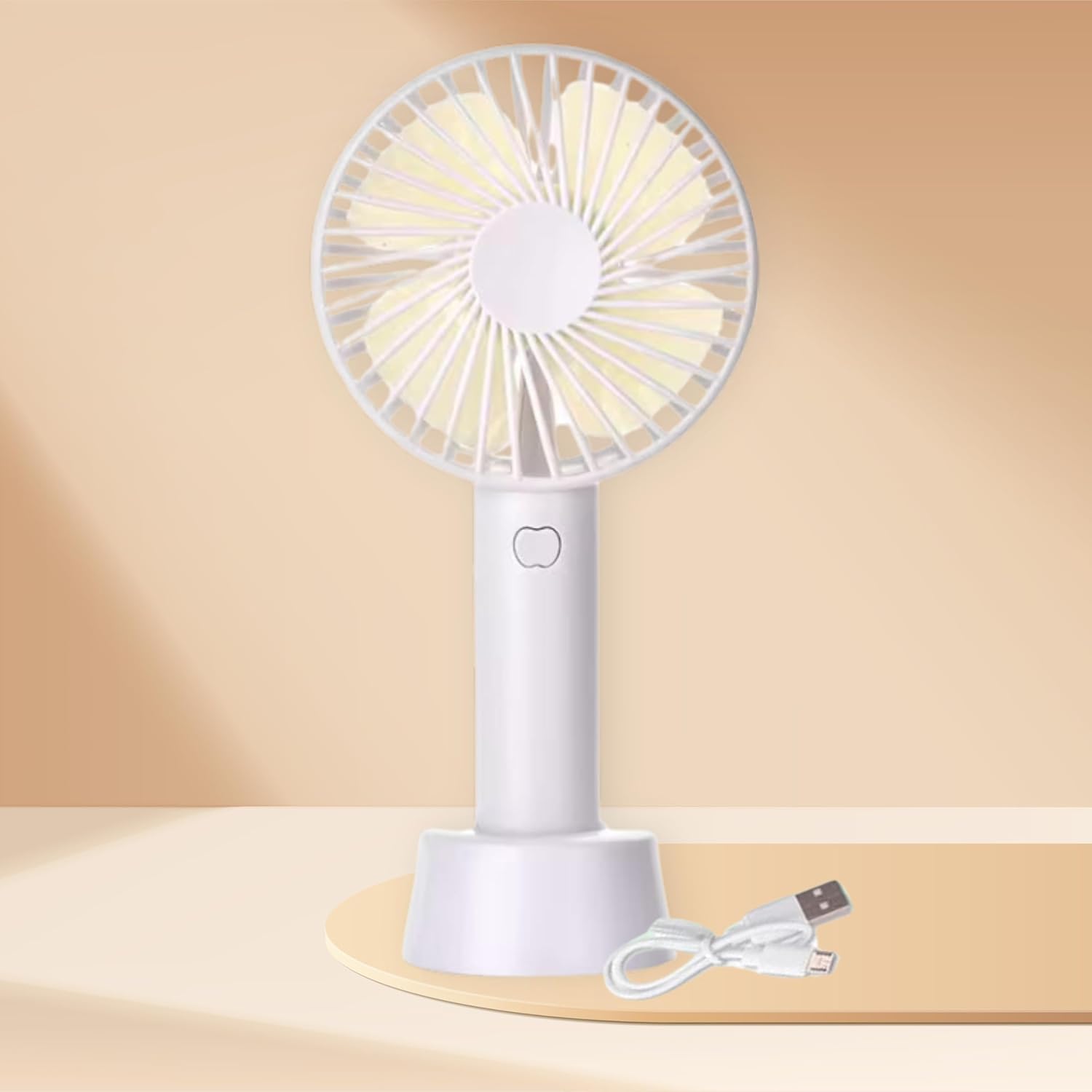 One94Store Compact Mini Fan White, Portable USB Rechargeable Fan High Speed Handheld Table Fan with Stand, Small Personal Cooling Desk Travel Fan for Home Office Outdoor-image-24