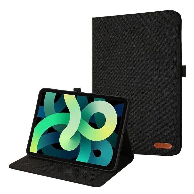 Étui iPad Pro 11 2018 noir compatible housse toile rabat cuir