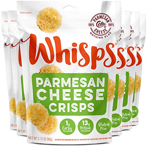 Whisps Parmesan Cheese Crisps | Keto Snack, Gluten Free, Sugar Free, Low Carb, High Protein | 2.12oz (6 Pack)