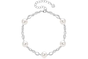 Infinity Bracelet Sterling Silver Pearl Bracelet for Women