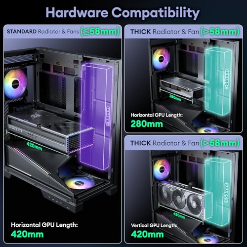 Okinos Aqua 93, ATX PC Case, Tempered Glass Top & Front & Side