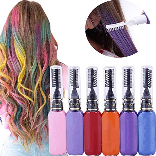 Kisshine Temporary Hair Mascara Colorful Disposable Hair Chalk Mascara Washable DIY Hair Dye Mascara Instantly Hair Color Excellent Gift For Women and Girls Pack of 1 (Purple 05#)